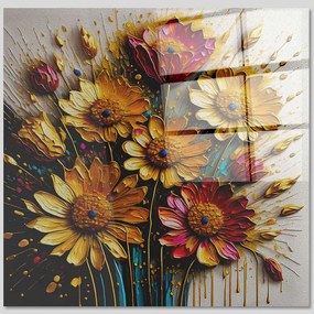 Πίνακας Γυάλινος 403MGN3505 70x70cm Multi Wallity Τετράγωνοι Glass