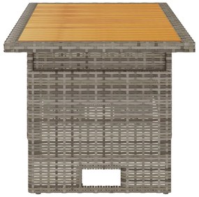 vidaXL Τραπέζι Κήπου Γκρι 100x50x43/63 εκ. Μασίφ Ακακία & Συνθ. Ρατάν