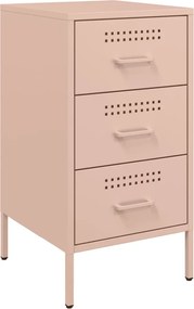 vidaXL Κομοδίνα 2 τεμ. Ροζ 36x39x68 εκ. από Χάλυβα