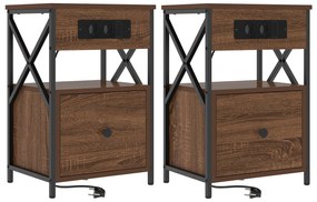vidaXL Κουτιά Κρεβατοκάμαρας 2 pcs Καφέ δρυς 40 x 31 x 60 εκ.
