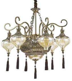 Φωτιστικό Οροφής Harem 116006 75x80/170cm 9xE27 60W Gold Ideal Lux