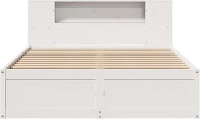 vidaXL Σκελετός Κρεβ. Χωρίς Στρώμα Λευκό 135x190 εκ Μασίφ Πεύκο
