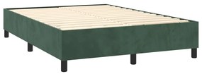 Πλαίσιο Κρεβατιού Boxspring Σκούρο Πράσινο 140x190 εκ Βελούδινο - Πράσινο