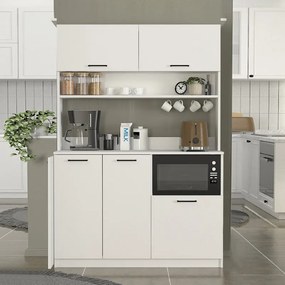 Έπιπλο κουζίνας Tuco 3 Megapap χρώμα λευκό 123,8x40x180εκ.
