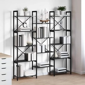 vidaXL Ράφι Βιβλίων Μαύρη δρυς 156 x 25 x 167.5 εκ Επεξεργασμένο ξύλο