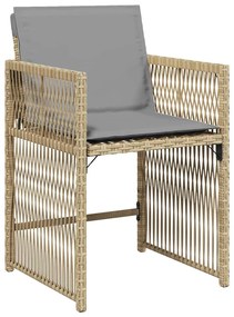 vidaXL Σέτ φαγητού για κήπο 5 pcs Μπεζ συνθετικό ρατάν