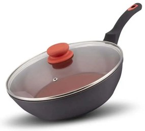 Lamart LT1203  Wok Αλουμινίου Αντικολλητικό με Καπάκι 28cm