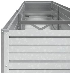 vidaXL Ζαρντινιέρα Υπερυψωμένη Ασημί 240x40x45 εκ. Γαλβανισμ. Χάλυβας