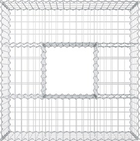 vidaXL Ανασηκωμένο κρεβάτι gabion Ασημί