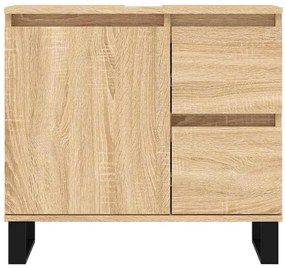 vidaXL Ντουλάπι Μπάνιου Γκρι Sonoma 65x33x60 εκ. Επεξεργασμένο Ξύλο