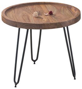 Τραπέζι MATRI Σαλονιού Φυσικό/Μαύρο Ξύλο φ45x40cm