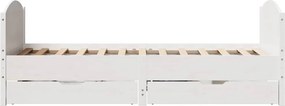 vidaXL Σκελετός Κρεβ. Χωρίς Στρώμα Λευκό 75x190 εκ Μασίφ Πεύκο