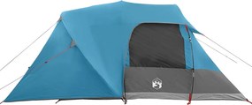 vidaXL Σκηνή Dome 4 Ατόμων με στέγη Μπλε 455 x 252 x 178 εκ