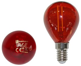 Adeleq Led Λάμπα Cog Σφαιρικό Ε14 2W 230V Κόκκινο 13-14022