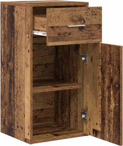 vidaXL Πλαϊνό γραφείο με συρτάρι Παλιό ξύλο 38 x 34 x 75 εκ