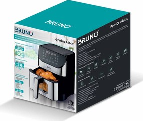 BRUNO φριτέζα αέρος BRN-0194, 8lt, 1800W, inox/μαύρη