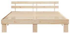 vidaXL Σκελετός Κρεβατιού Καφέ 200 x 200 cm Μασίφ ξύλο πεύκου