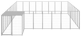 vidaXL Σπιτάκι Σκύλου Ασημί 20,57 μ² Ατσάλινο