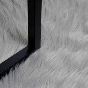vidaXL Χαλί από τεχνητό πρόβειο δέρμα TAFALLA Γκρι Ø 120 cm