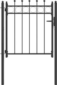 vidaXL Πύλη Φράχτη HORST 100 x 100 cm Μέταλλο Μαύρο Κλειδώσιμο