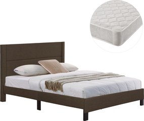 ΚΡΕΒΑΤΙ ΔΙΠΛΟ &amp; ΣΤΡΩΜΑ TRILLOP HM21202.13 ΚΑΦΕ ΥΦΑΣΜΑ--ΓΙΑ 160x200εκ