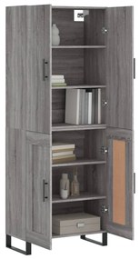 vidaXL Ντουλάπι Γκρι Sonoma 69,5 x 34 x 180 εκ. Επεξεργασμένο Ξύλο