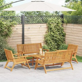 vidaXL Σετ Εξωτερικής Τραπέζης 5 pcs Καφέ Μασίφ ξύλο ακακίας