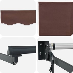 vidaXL Ηλεκτρικό Αναδιπλούμενο Σκίαστρο Καφέ 3 x 2 m