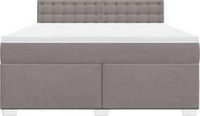 vidaXL Κρεβάτι Boxspring με Στρώμα Taupe 180x200 εκ. Υφασμάτινο