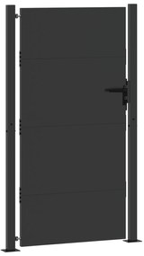 vidaXL Πύλη Κήπου Μαύρο 105 x 175 cm Ατσάλι με Επικάλυψη Πούδρας
