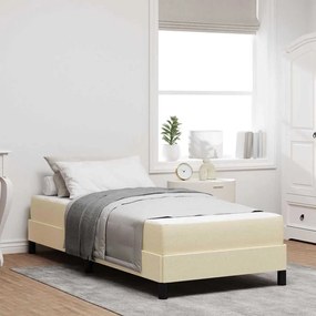vidaXL Κρεβάτι με ελατήρια με στρώμα Κρεμ 90 x 200 cm ύφασμα