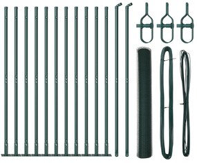 vidaXL Hexagon Fence Πράσινο 0.8x25 μ. Χάλυβας