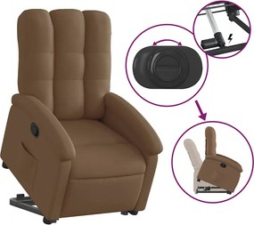 vidaXL Πολυθρόνα Ανακλινόμενη με Ανύψωση Καφέ Υφασμάτινη