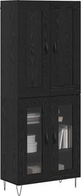 vidaXL Highboard Μαύρη Οξυά 69,5 x 34 x 180 εκ. Επεξεργασμένο ξύλο