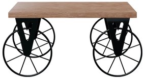 Τραπέζι σαλονιού Bike pakoworld χρώμα μαύρο-καρυδί 85x55x41εκ - Μελαμίνη - 120-000049