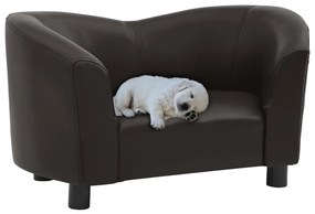 vidaXL Καναπές-Κρεβάτι Σκύλου Καφέ 67x41x39 εκ. από Συνθετικό Δέρμα