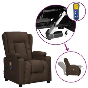 vidaXL Πολυθρόνα Μασάζ Ανακλινόμενη Καφέ Συνθετικό Δέρμα