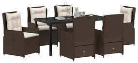 vidaXL Σέτ φαγητού για κήπο 7 pcs Καφέ συνθετικό ρατάν