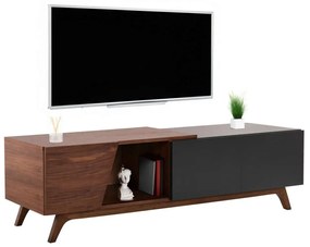 Έπιπλο Τηλεόρασης Hudson HM9748 180x40x50cm Mdf Dark Grey-Walnut Mdf