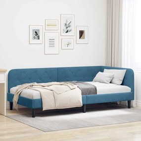 vidaXL Κρεβάτι Γωνίας Μπλε 100 x 200 cm Βελούδο