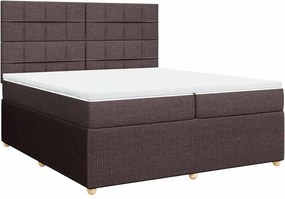 vidaXL Κρεβάτι Boxspring με Στρώμα Σκούρο Καφέ 200x200 εκ. Υφασμάτινο