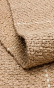 Stewehome διπλής όψης χαλί από πλεκτή ψάθα και βαμβάκι με ράφι 80x150x6 cm