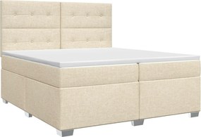 vidaXL Κρεβάτι box spring με στρώμα Κρεμ 200 x 200 cm Ύφασμα