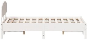 vidaXL Σκελετός Κρεβ. Χωρίς Στρώμα Λευκό 135x190 εκ Μασίφ Πεύκο