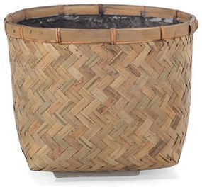 Γλάστρα Bamboo M 0830016 29x29x22cm Natural Soulworks Ξύλο,Τσιμέντο
