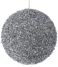 Χριστουγεννιάτικη Μπάλα Polyfoam Ασημί Glitter 12εκ. iliadis 83518