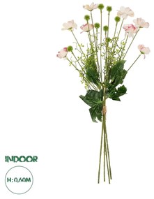 GloboStar® Artificial Garden PINK CANAION FLOWER BOUQUET 21327 Τεχνητό Διακοσμητικό Μπουκέτο Ροζ Κάννα Y60cm