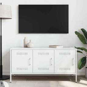 vidaXL Έπιπλο Τηλεόρασης Λευκό 100,5x39x50,5 εκ. από Ατσάλι