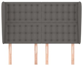 vidaXL Κεφαλάρι με Πτερύγια Γκρι 147x23x118/128 εκ. Συνθετικό Δέρμα