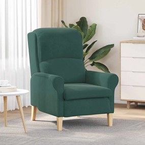 vidaXL Πολυθρόνα Σκούρο πράσινο 76 x 94 x 102 εκ Βελούδο